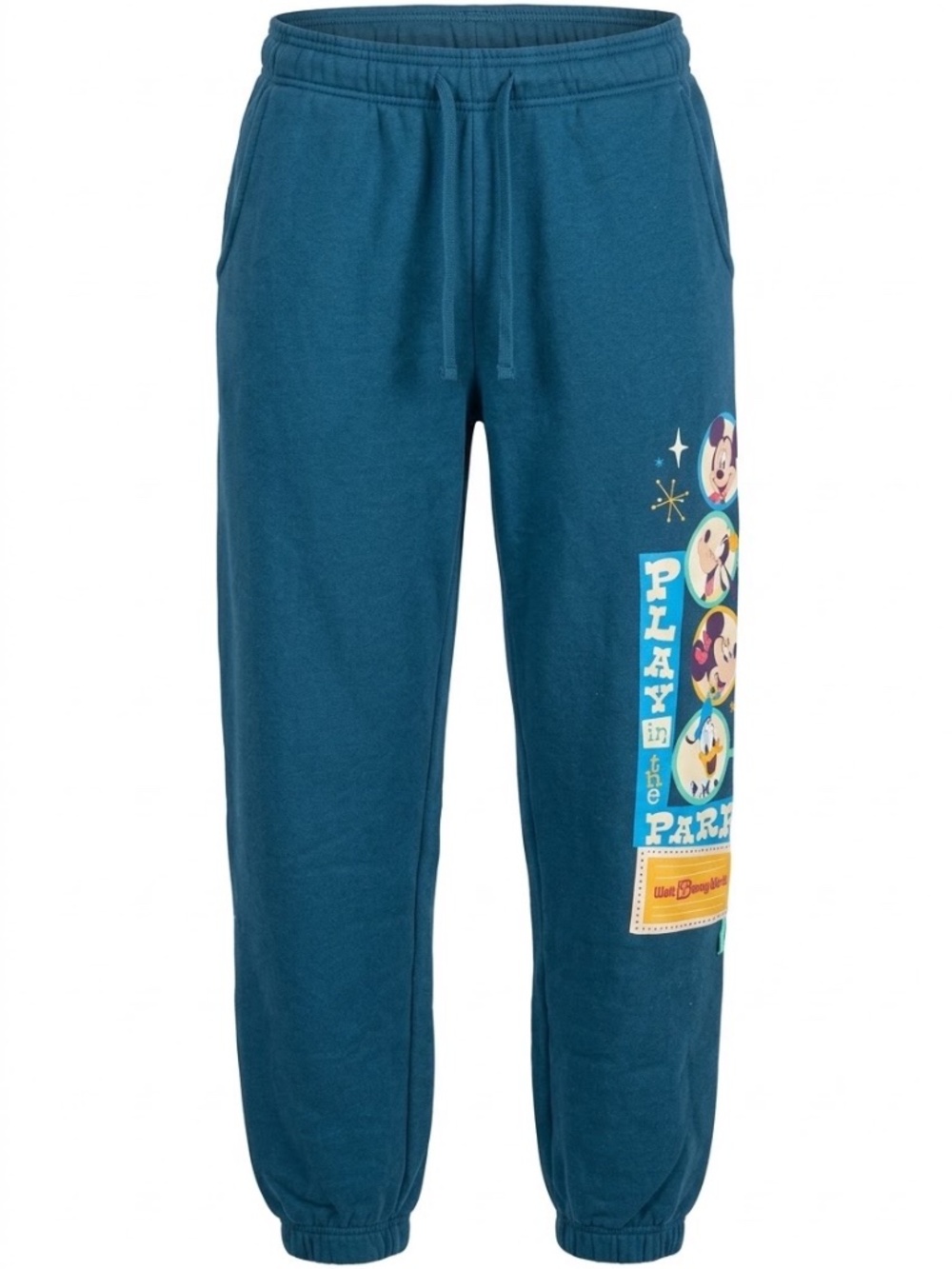 Disney Sweatpant Womens  "Play In The Park" Graphic Blue Joggers - size Small 🌟
